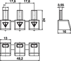 Eaton 3-Pin Busbar Kontakt Schutzschild - 104904 [2 Stück]