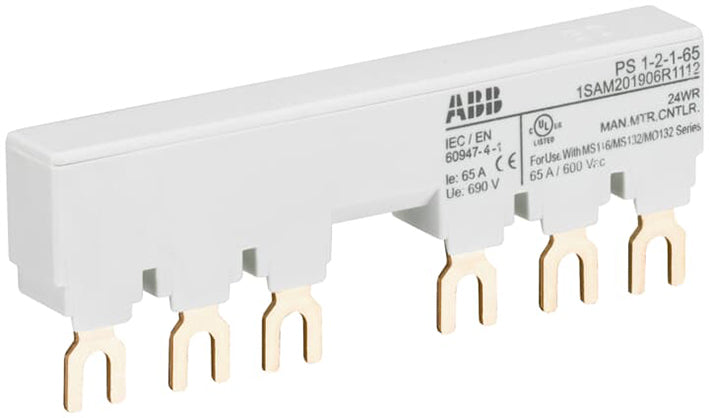 ABB 3-Phasen Sammelschiene MS116/132 65A Mit Hilfsschalter - 1SAM201906R1112