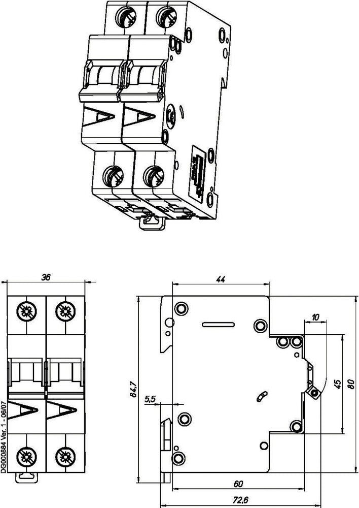 Eaton Faz-B25/2 Industrieller Mcb 25A 2P B-Charakteristik - 278736