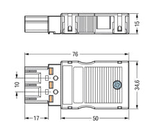 WAGO 3-poliger Weißer Stecker Mit Zugentlastungsgehäuse - 770-133 [2 Stück]