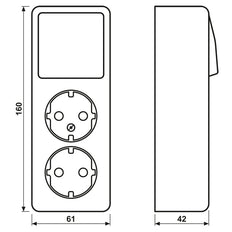 Jung Ap600 Doppelsteckdose Schalterkombination Weiß - 626A