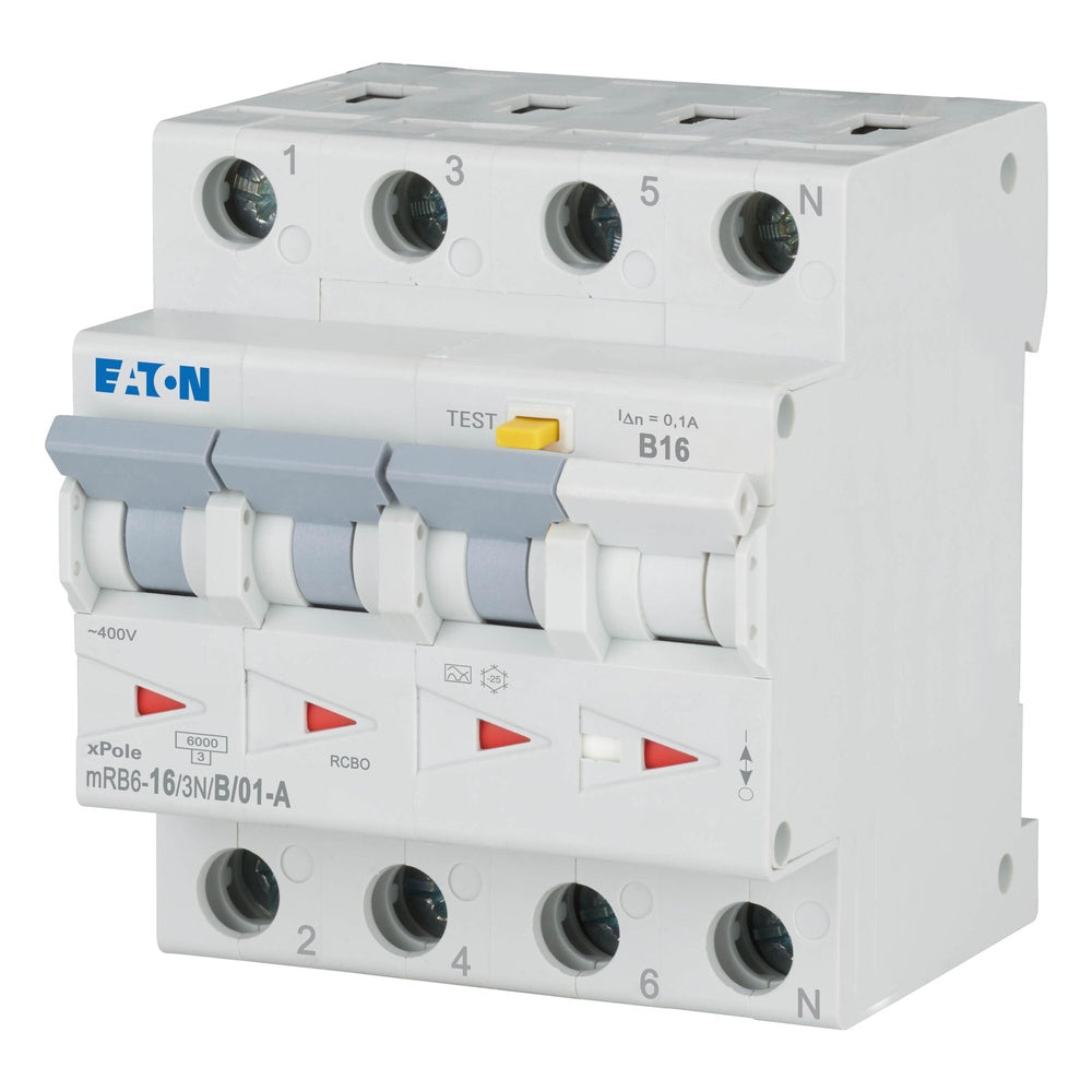 Eaton MRB6 RCBO 16A 100mA 3P+N B-Charakteristik 6kA - 120654