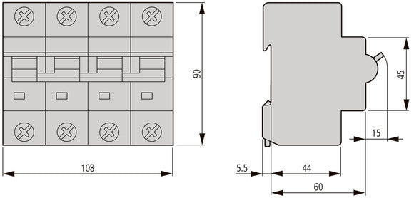 Eaton AZ-4-C80 4-poliger MCB Schutzschalter 80A - 211802