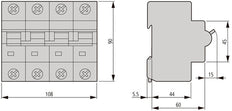Eaton AZ-4-C80 4-poliger MCB Schutzschalter 80A - 211802