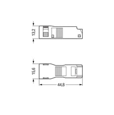 WAGO 2-poliges Zugentlastungsgehäuse Mit Verriegelungsclip Schwarz - 890-502 [5 Stück]