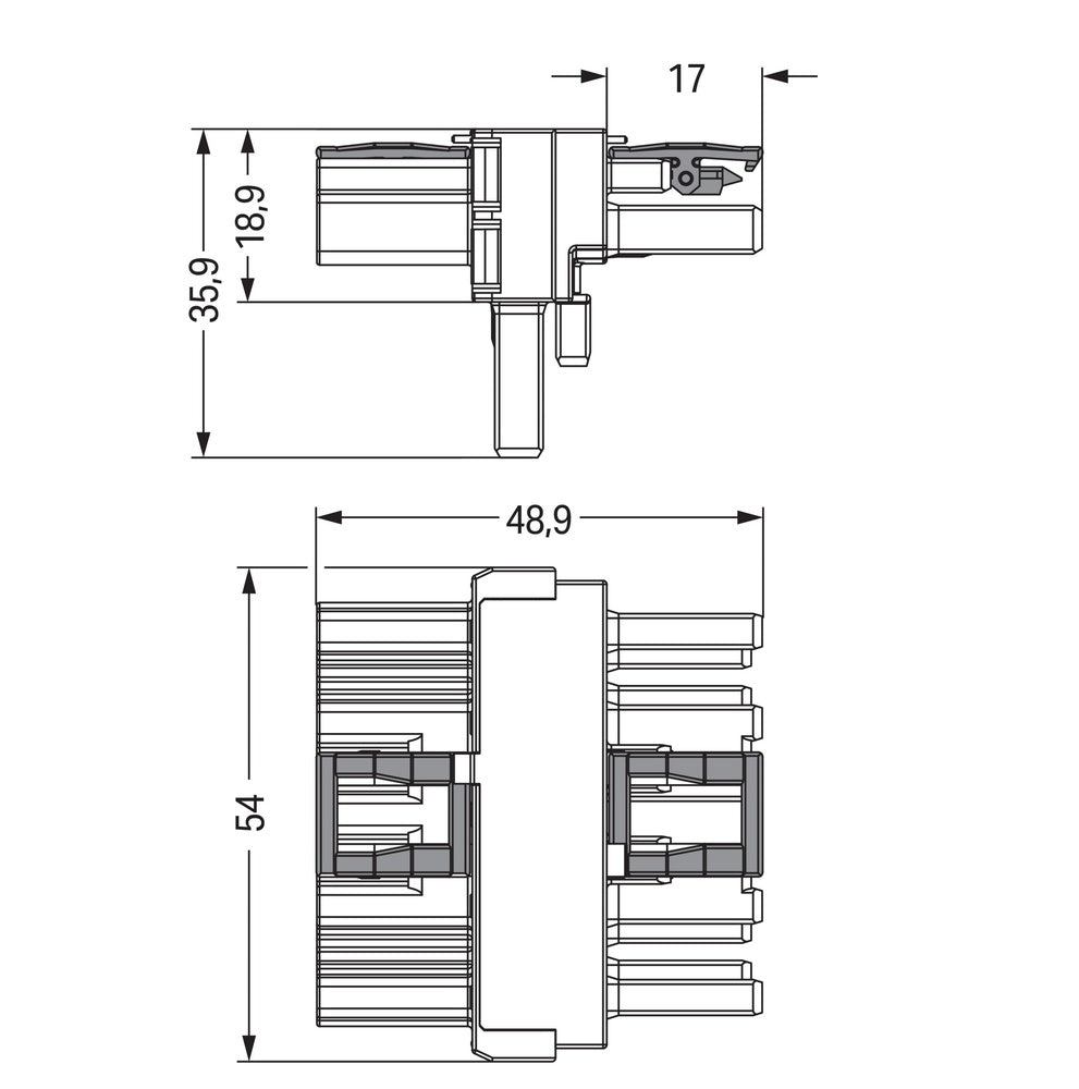 5-poliger T-Verteilerstecker Blau - 770-617
