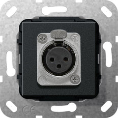 Gira D-Series XLR Socket Base Element Black Matte - 566710