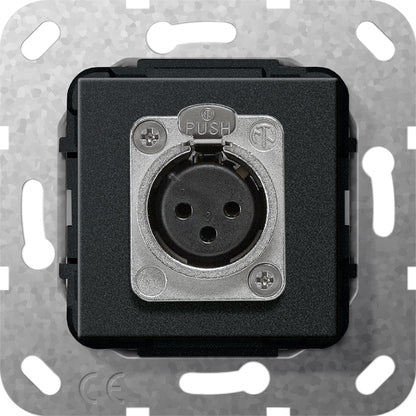 Gira D-Series XLR Steckdose Basiselement Schwarz Matt - 566710