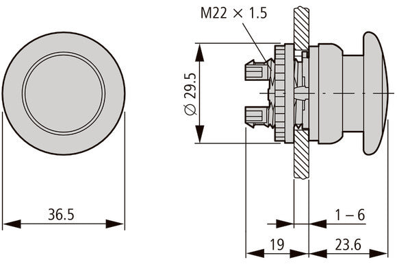 Eaton RMQ-Titan M22-DRP-R Not-Aus Pilztaster - 216745 [5 Stück]