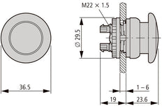 Eaton RMQ-Titan M22-DRP-R Not-Aus Pilztaster - 216745 [5 Stück]