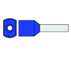 Twin Wire Ferrule 16mm² Blue DIN Insulated - 727560 [50 Pieces]