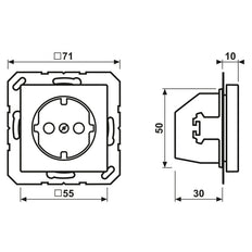 Jung AS500 16A Wall Socket With Protection Contact - A1521NBFSWM