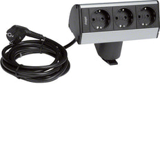Hager Desktop Strommodul 3 Schuko Steckdosen Anodisiert - G7067ELN