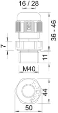 M40 IP68 Kabeldurchführung Mit Zugentlastung - 2022853 [2 Stück]
