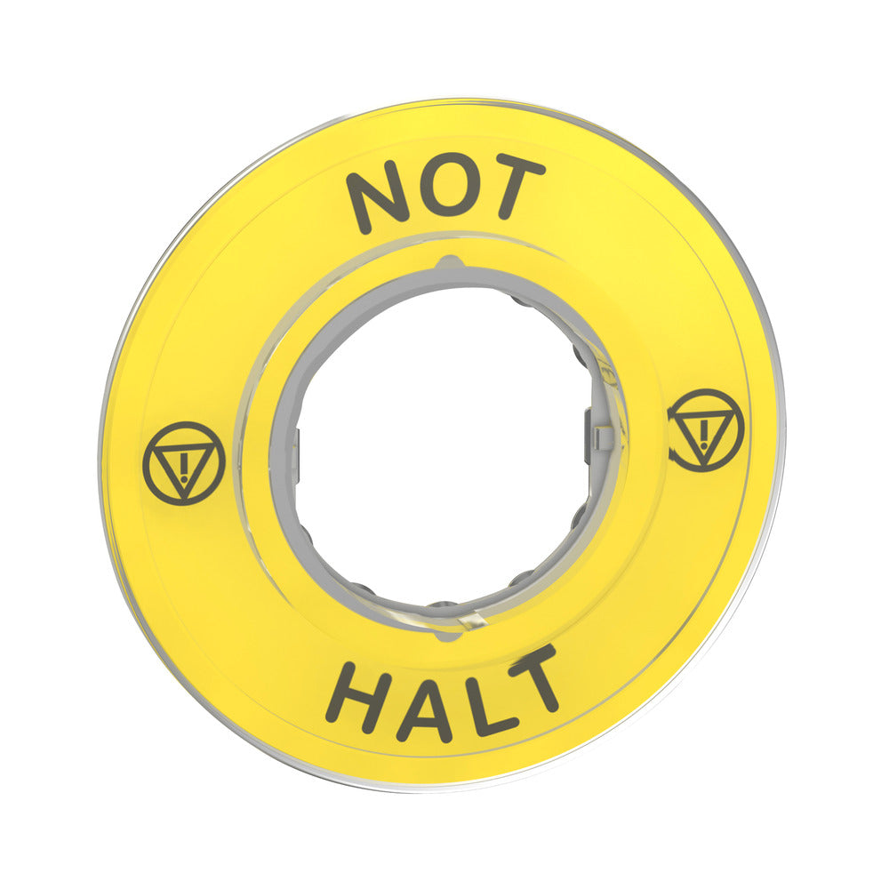 Not-Aus Legende Platte 60mm Gelb Nicht Halt - ZBY9220 [2 Stück]
