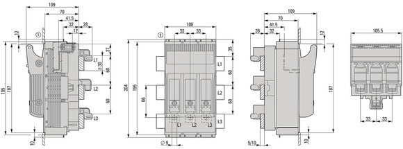 Eaton NH 3-poliger Sicherungsschalter Trennschalter 160A - 183035