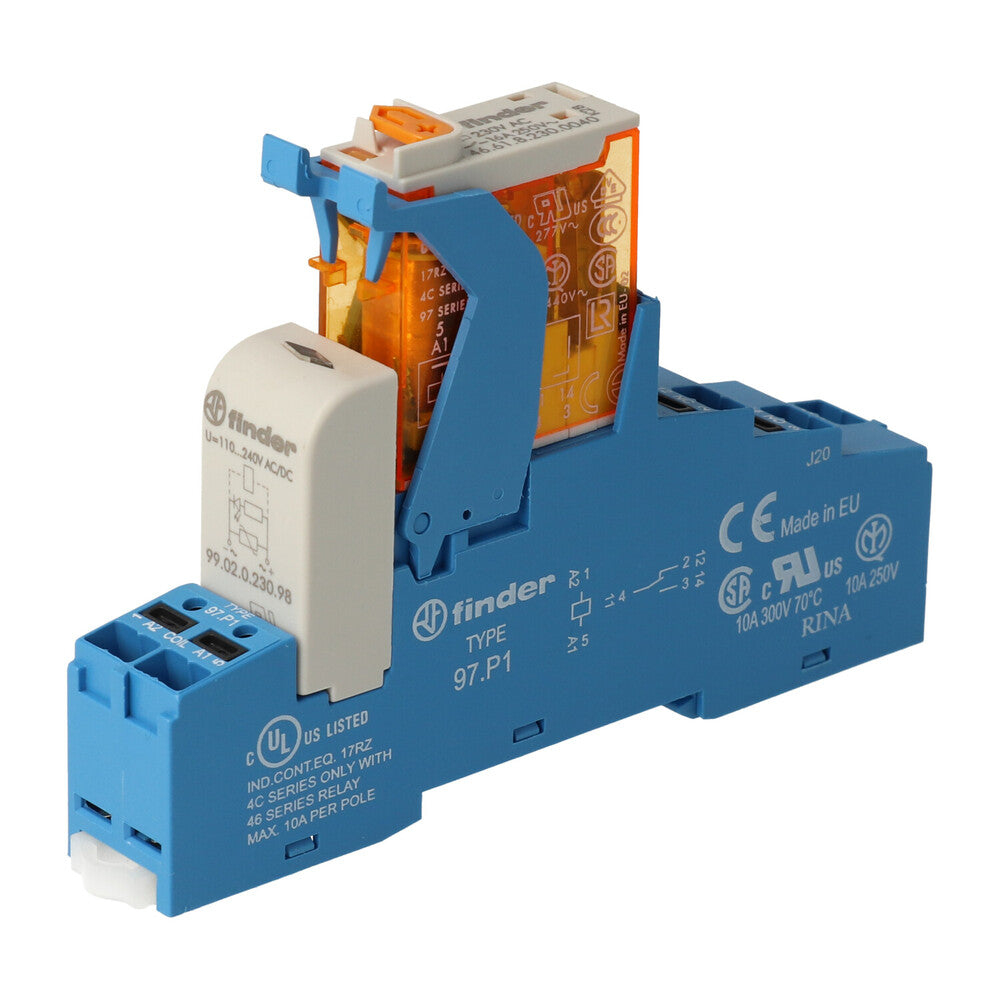 Finder 16A Schnittstellenrelais Mit Push-In Terminal - 4C.P1.8.230.0060