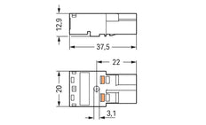 Wago 2-Pin Stecker 4.00mm Pink - 770-292/082-000 [100 Stück]