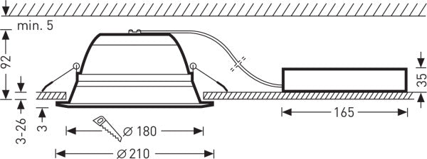 Ambiella Led Downlight 18W 1900lm Schmaler Strahlwinkel IK02 - 6854740