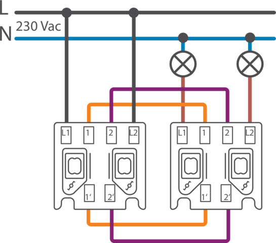 Niko Hydro IP55 Doppel Zwei-Wege-Schalter 10AX Schwarz - 761-32605