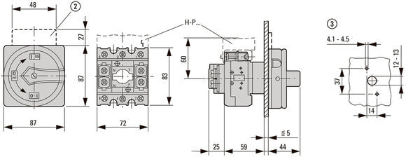 Eaton P3 63A Hauptschalter Mit Stoppfunktion 3P+N - 012771