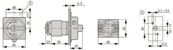T0 Series 20A 3-Pole Main Switch With Stop Function - 083961