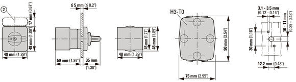Eaton T0 20A Flush Mount Changeover Switch 4 Contact IP65 - 011396
