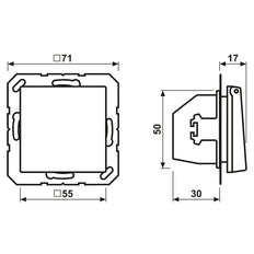 Jung A500 Wandsteckdose Mit Abdeckung IP44 16A Schwarz - A1520NBFKIKLSWM