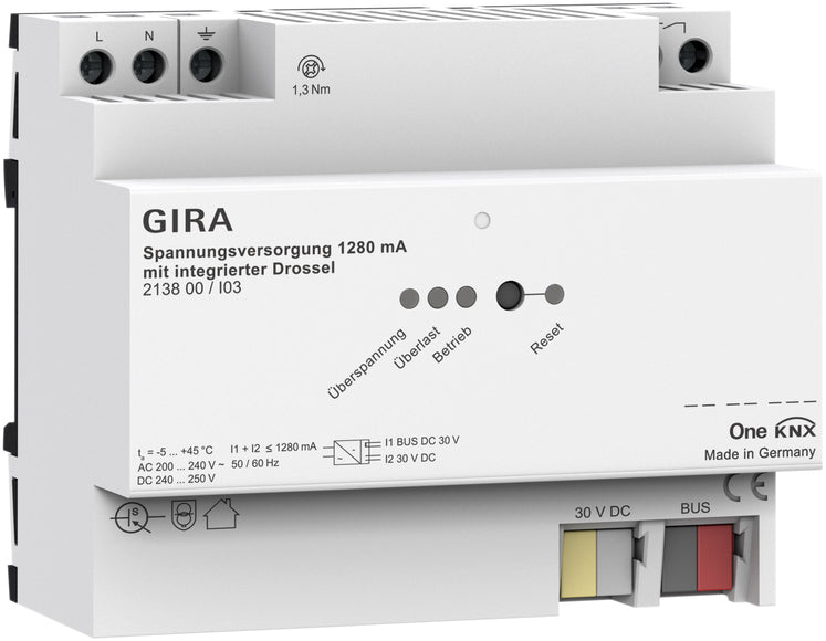 Gira Knx Stromversorgung 1280Ma Mit Integriertem Drossel - 213800