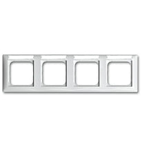 4 Gang Cover Frame With Text Window Alpine White - 2CKA001754A4551