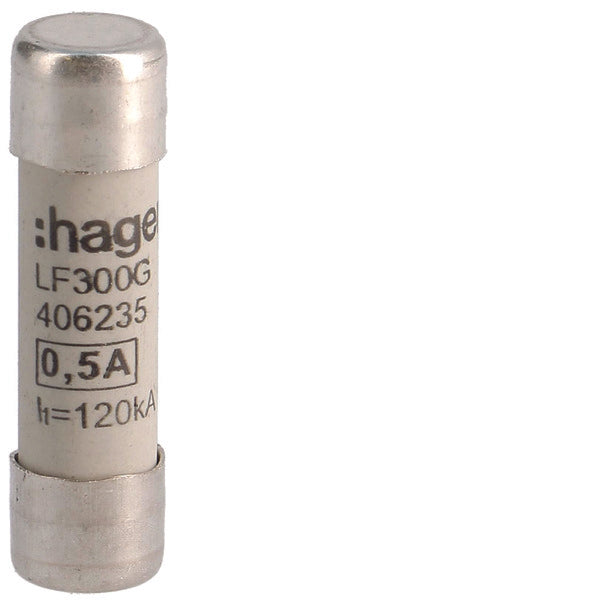 Hager Industrielle Zylindrische Sicherung 10x38mm 0.5A 500V - LF300G [2 Stück]