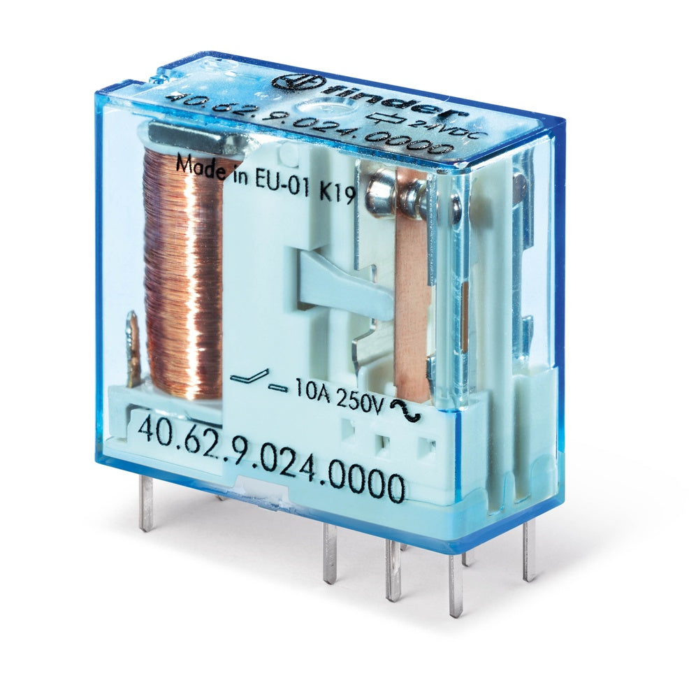 Finder PCB Relais 24VDC 10A Dual CO AgNi Kontakt - 40.62.9.024.0000