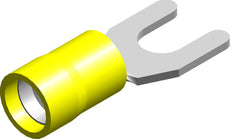 M6 Yellow Fork Terminal 4.0-6.0mm² PVC Insulated - CE020304 [100 Pieces]