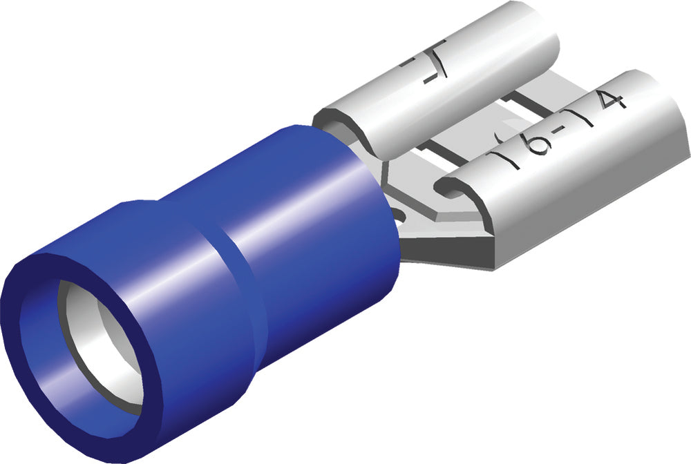 Conex Blauer PVC Spatenstecker 1.5-2.5mm² 100er Box - CE080205 [100 Stück]