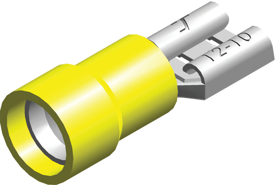 PVC-Isolierter Gabelstecker 4.0-6.0mm² Gelb - CE080301 [100 Stück]