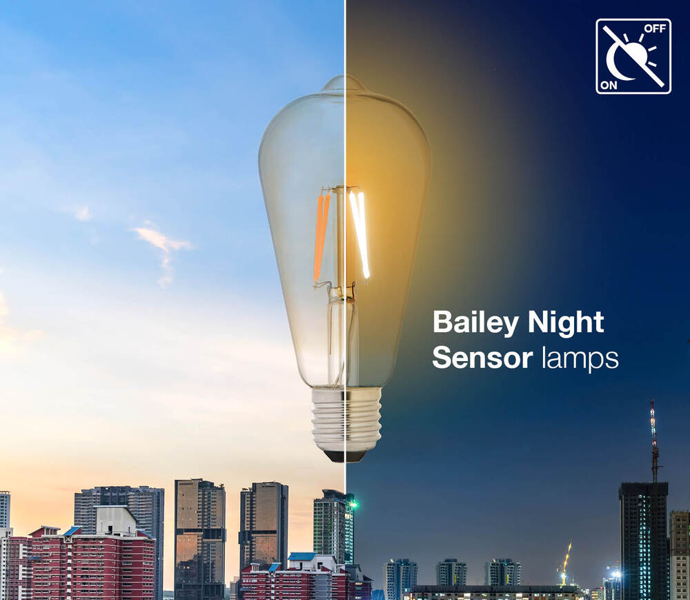 Bailey Led Filament Glühbirne St64 E27 Gold Tag Nacht Sensor - 141867