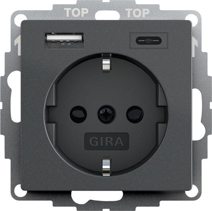 Gira System 55 Doppel Usb Steckdose Anthrazit - 245928