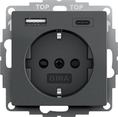 Gira System 55 Doppel Usb Steckdose Anthrazit - 245928