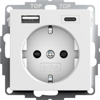 Gira System 55 Doppel Usb Wandsteckdose Mit Kindersicherung - 245927
