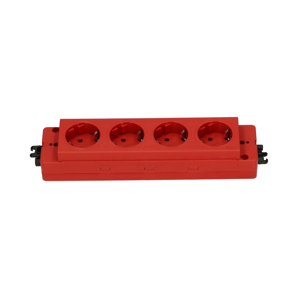 4-Fach Steckdosenblock 230V Mit GST Anschluss Rot - 79.55.009
