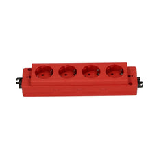 4-Fach Steckdosenblock 230V Mit GST Anschluss Rot - 79.55.009