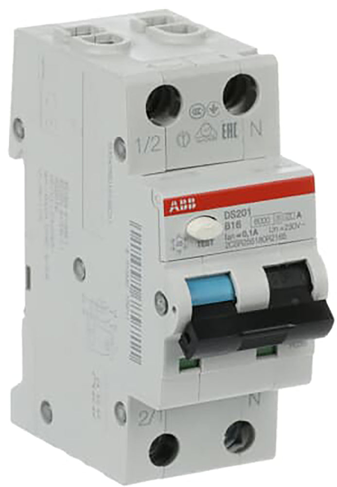 ABB DS201 Einphasen RCBO 16A 100mA 6kA B Kurve - 2CSR255180R2165