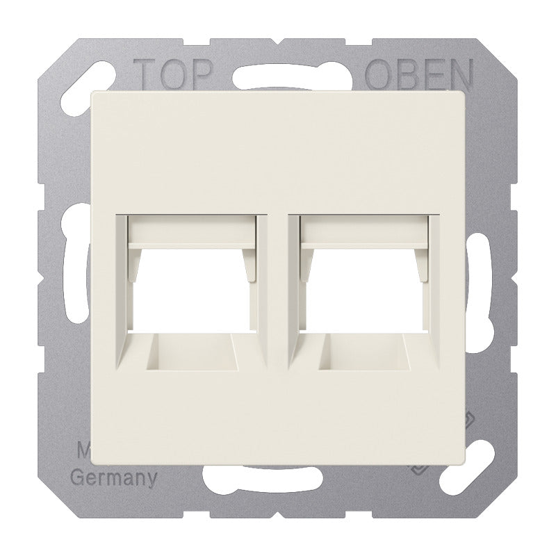 Jung AS500 White Dual Panduit Modular Jack Cover - A1569-2PAND
