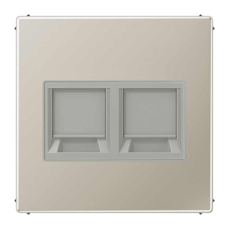 LS Serie Doppelte Modulare Jack Abdeckung Edelstahl - ES1969-2WE