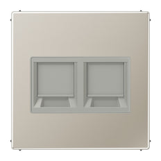 LS Serie Doppelte Modulare Jack Abdeckung Edelstahl - ES1969-2WE