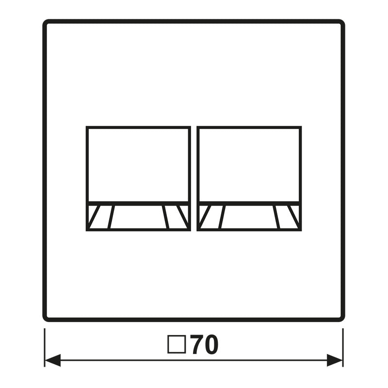 LS Serie Doppelte Modulare Jack Abdeckung Edelstahl - ES1969-2WE