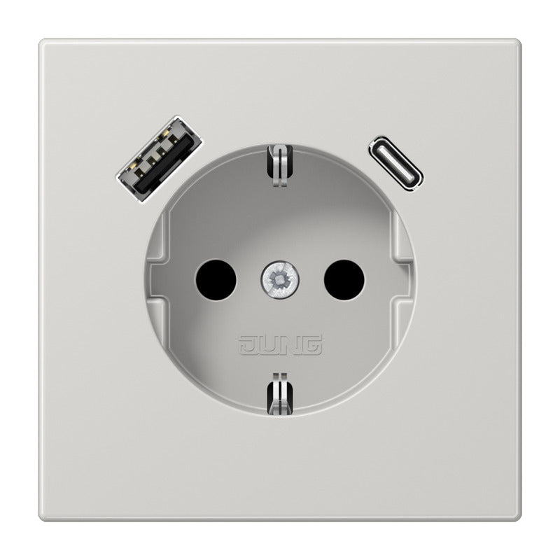 Jung LS990 Wandsteckdose Mit Doppelten USB A C Ladeanschlüssen - LS1520-15CALG