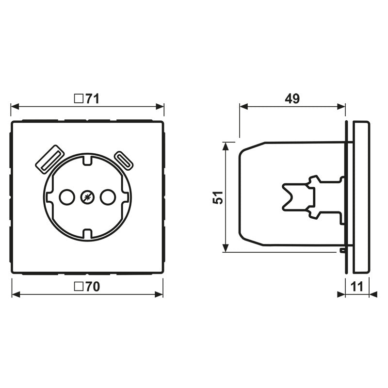 Jung LS990 Wandsteckdose Mit Doppelten USB A C Ladeanschlüssen - LS1520-15CALG