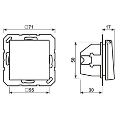 Jung A500 Wandsteckdose 16A 250V IP44 Mit Sicherheitsabdeckung - A1520BFKIKLSWM