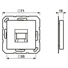 Jung A500 Modulare Jack Abdeckung Platte Anthrazit - A1569-15WEANM